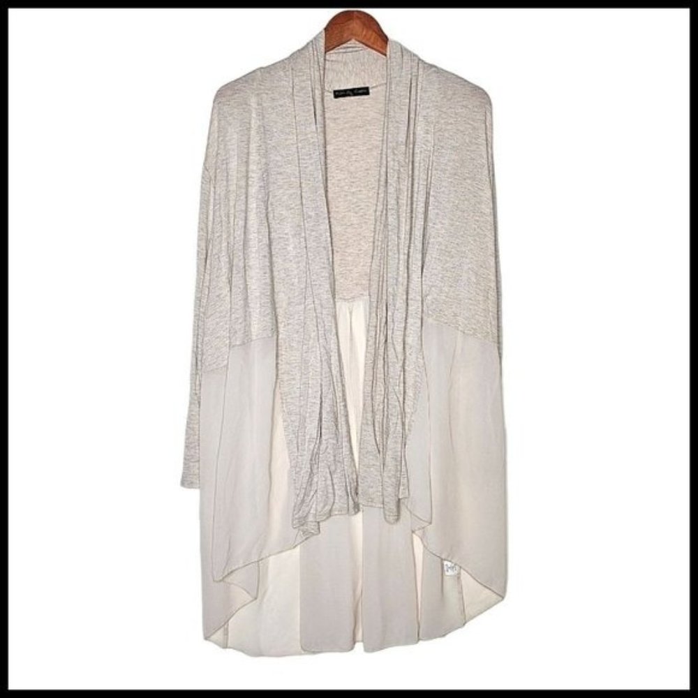 Kim & Cami Lightweight Open Front Cardigan Plus Size 3X Cascade Mixed Material